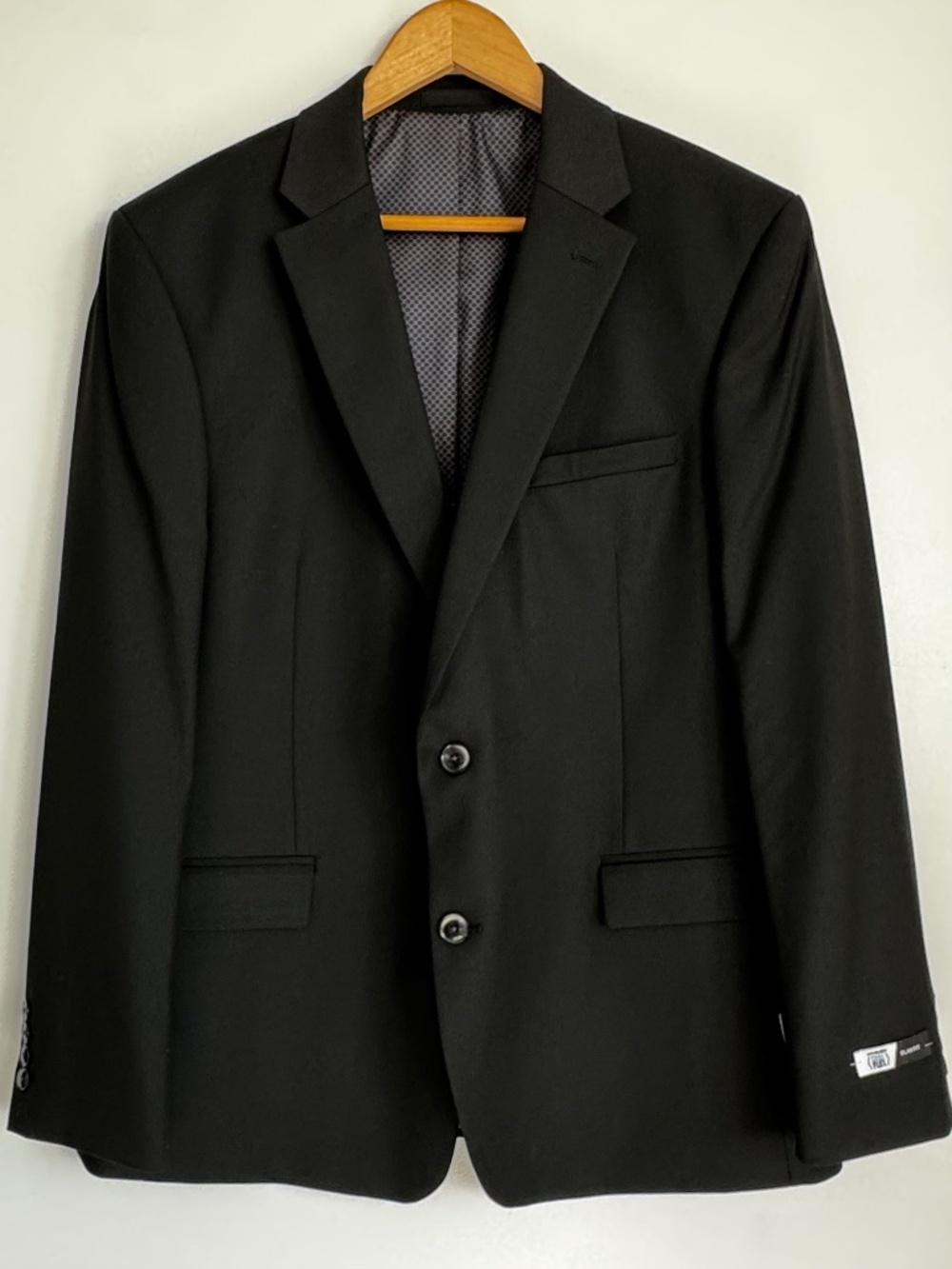 NWT Van Heusen Cool Flex Thomson Blazer Black Single Breast Slim Fit Size 44 Reg